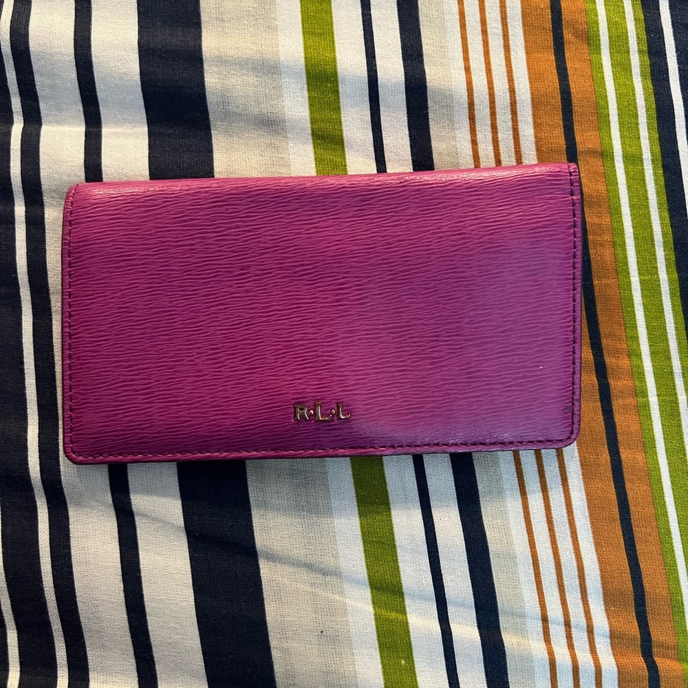 Vintage - Lauren by Ralph Lauren leather wallet - color BERRY